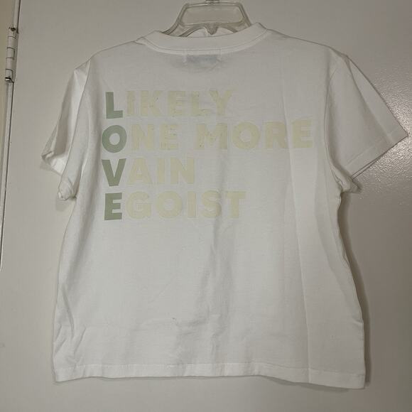 NEW! WILDFOX egoist jaime tee holiday clean white crew neck tshirt small - Picture 4 of 5